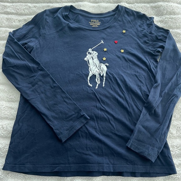 Polo by Ralph Lauren girl 12-14 years Blue Graphic Long Sleeve Tee - Picture 4 of 7